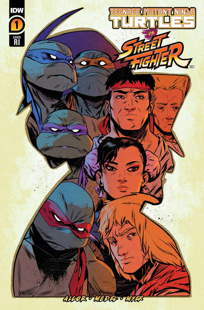 Teenage Mutant Ninja Turtles vs Street Fighter #1 1:250 Sanford Greene Variant (IDW, 2023)