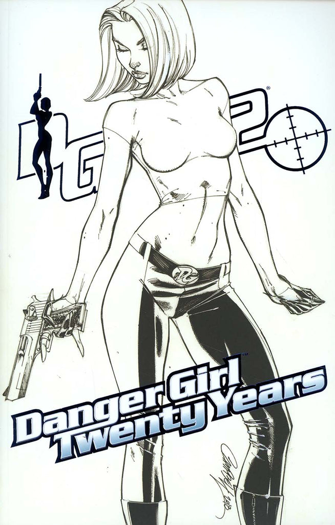 J Scott Campbell Danger Girl 20th Anniversary Trade Paperback 1/5 Blue Foil Sketch Variant (IDW, 2018)