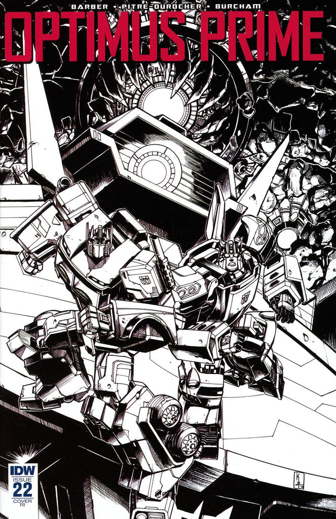 Optimus Prime #22 1/10 Kei Zama Black & White Variant (IDW, 2018)