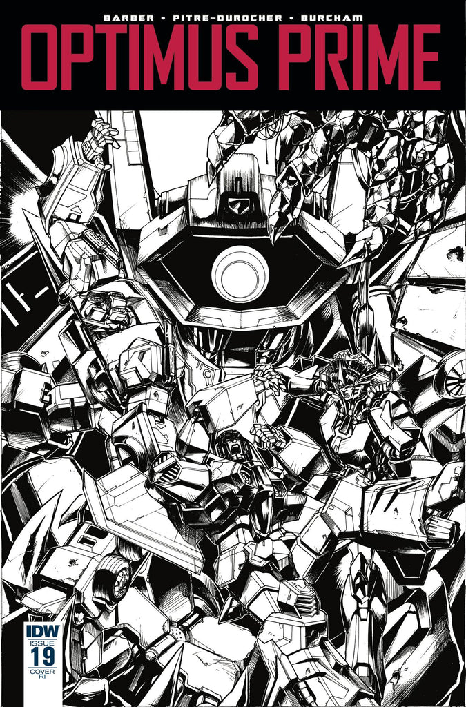Optimus Prime #19 1/10 Kei Zama Black & White Variant (IDW, 2018)