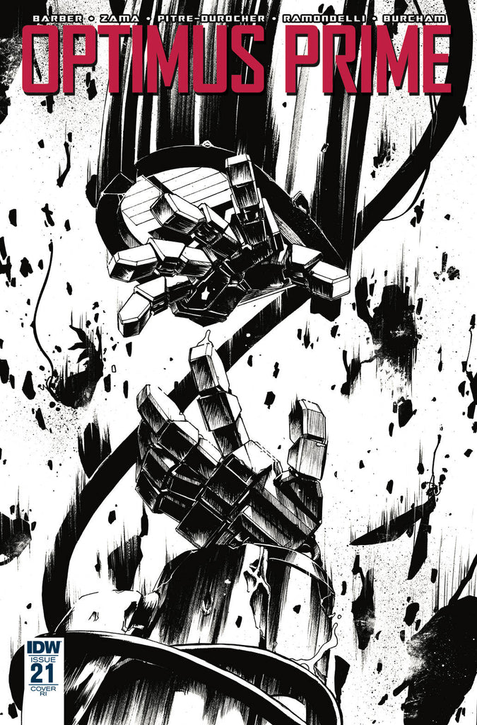 Optimus Prime #21 1/10 Kei Zama Black & White Variant (IDW, 2018)