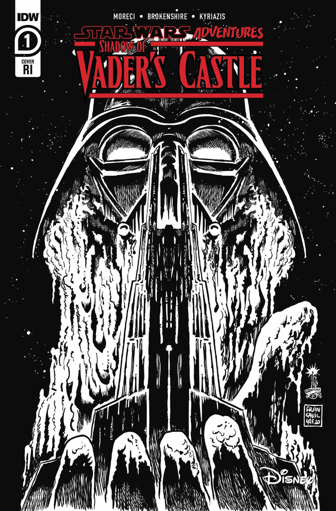 Star Wars Adventures Shadow of Vaders Castle 1/10 Francesco Francavilla Black & White Variant (IDW, 2020)