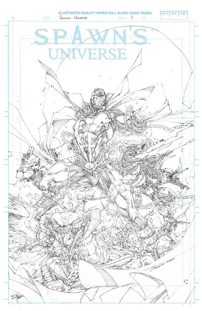 Spawn's Universe #1 1/50 Brett Booth Blue Line Sketch Variant (Image, 2021)