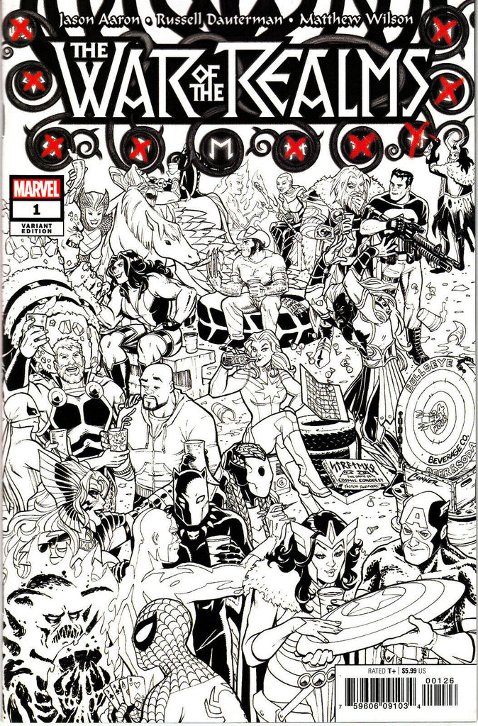 War of the Realms #1 One Per Store Amanda Conner Black & White Party Variant (Marvel, 2019)