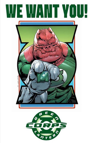 GREEN LANTERN CORPS #2 CVR E FERNANDO PASARIN & OCLAIR ALBERT RECRUITMENT POSTER ACETATE VAR Allocations May Occur