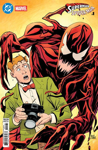 DC MARVEL SUPERMAN SPIDER-MAN #1 (ONE SHOT) CVR F STEVE LIEBER JIMMY OLSEN & CARNAGE CARD STOCK VAR