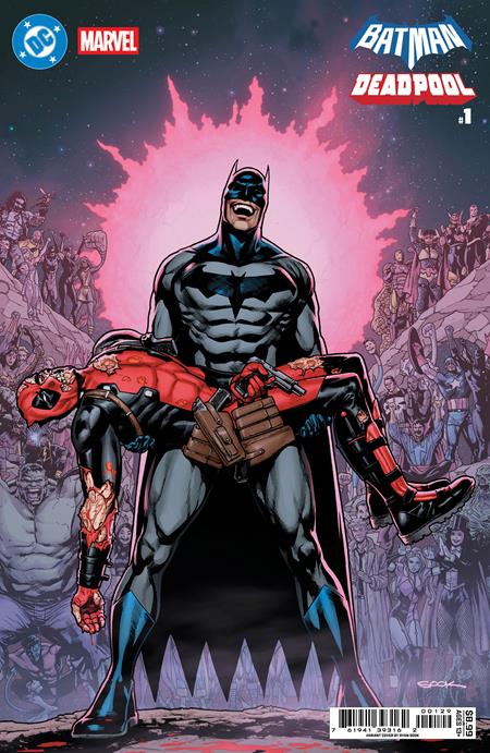 DC MARVEL BATMAN DEADPOOL #1 (ONE SHOT) CVR R RYAN SOOK CRISIS ON INFINITE EARTHS 7 HOMAGE CARD STOCK VAR