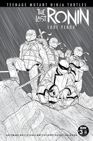 Teenage Mutant Ninja Turtles The Last Ronin Lost Years #3 1/50 Jamie McKelvie Black & White Variant (IDW, 2023)