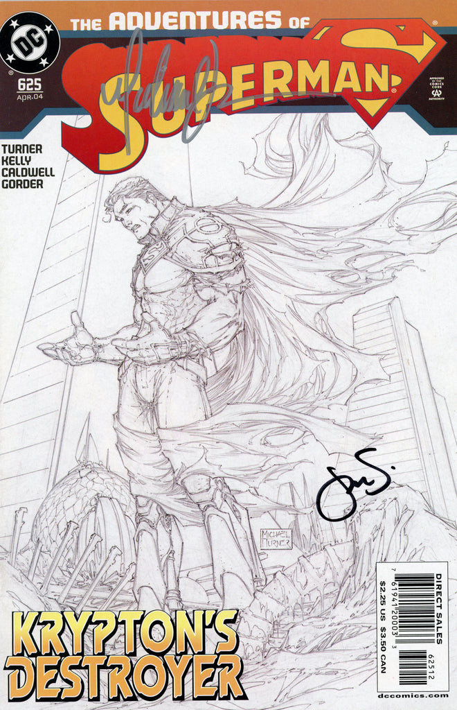 Adventures of Superman #625 Michael Turner Second Printing Sketch Variant (DC, 2004) - Signed 2x
