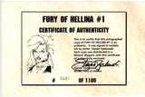 Fury of Hellina #1 (Lightning, 1994) - Signed - COA - Vintage - #481/1100