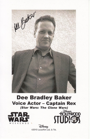 Disney's Star Wars Weekends 2010 Dee Bradley Baker Pre-Print Signed Photo - Captain Rex