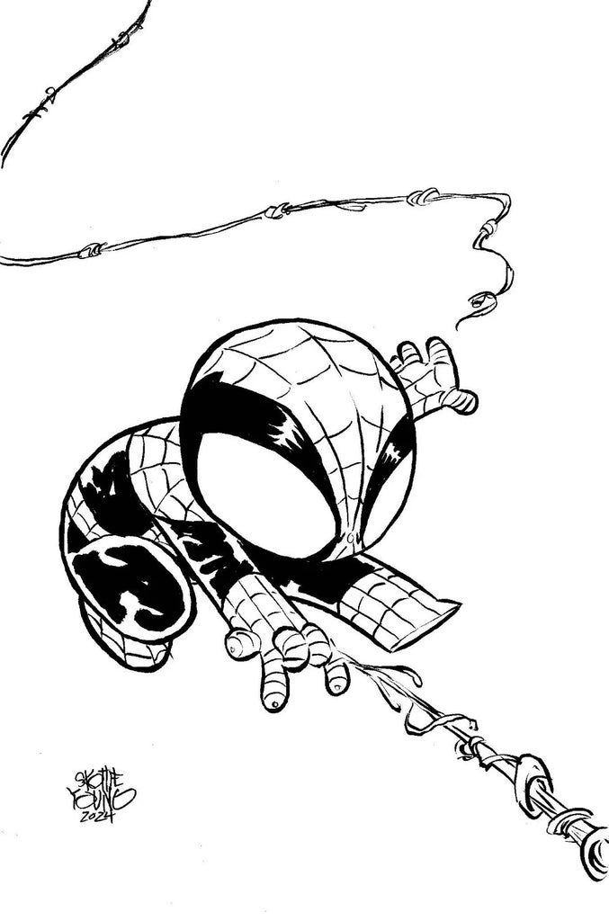 Amazing Spider-Man #51 1/50 Skottie Young Black & White Virgin Art Variant (Marvel, 2024)