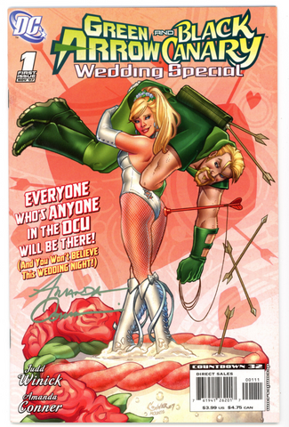 Green Arrow and Black Canary Wedding Special #1 (DC, 2007) - Signed - Amanda Conner - COA
