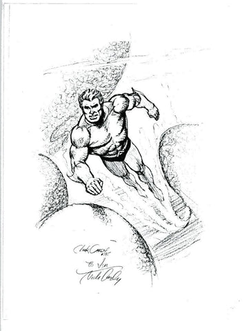 Nick Cardy Signed Aquaman Picture - Black & White - 1995 - Vintage