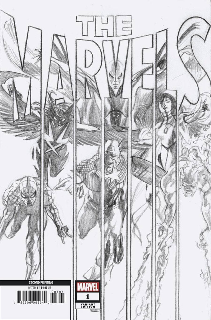 The Marvels #1 1:25 Alex Ross 2nd Printing Sketch Variant (Marvel, 2021)