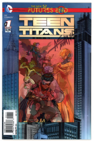 Teen Titans Futures End #1 Lenticular Cover (DC, 2014) - Signed - Andy Smith