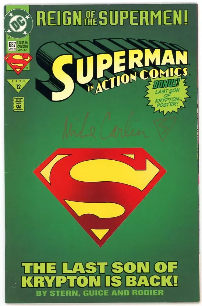 Action Comics #687 Die-Cut Collectors Edition Cover (DC, 1993) - Vintage - Signed