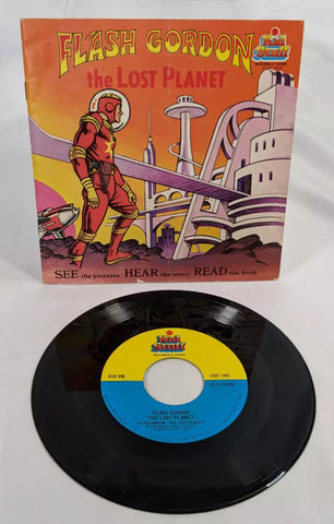 Flash Gordon The Lost Planet 33 1/3 RPM Vinyl Record & Book Set (Kid Stuff, 1982) - Vintage