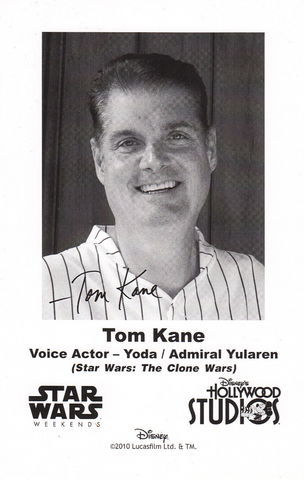 Disney's Star Wars Weekends 2010 Tom Kane Pre-Print Signed Photo - Yoda