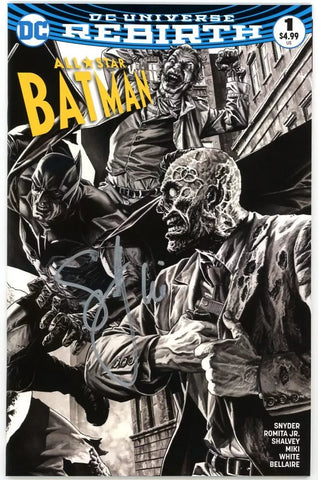 All Star Batman #1 Lee Bermejo 4th World Comics Exclusive Black & White Variant (DC, 2016) - Signed