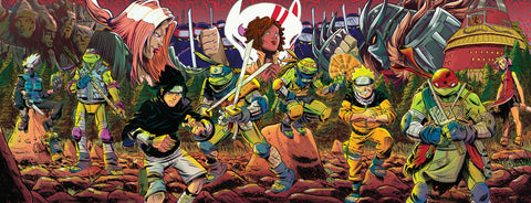 Teenage Mutant Ninja Turtles x Naruto #1-4 Aaron Conley Coliseum of Comics Connecting Variant Set