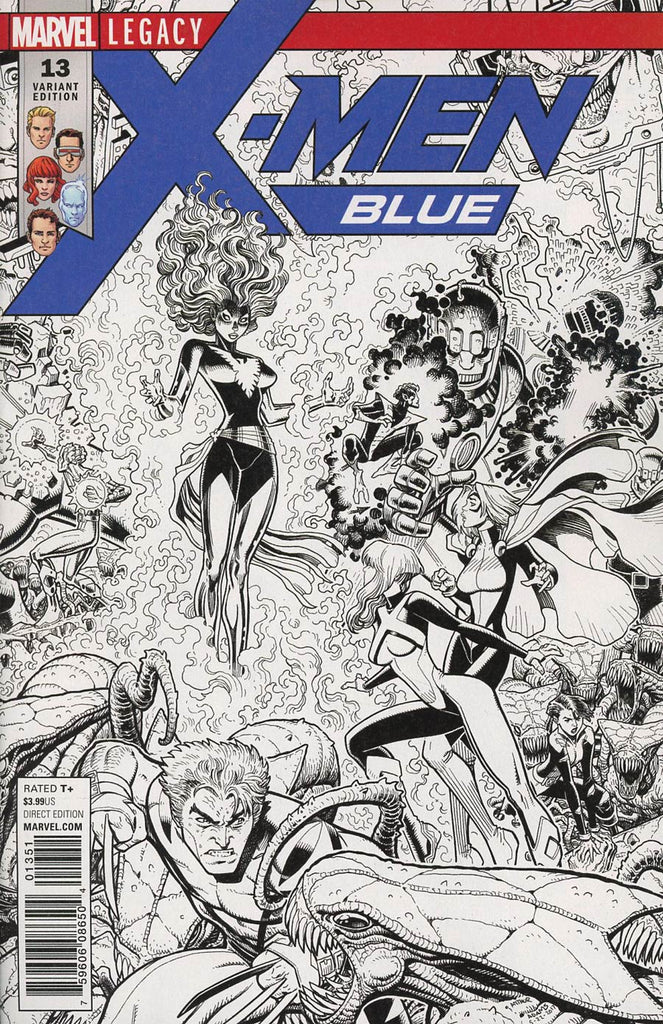 X-Men Blue #13 1/50 Arthur Adams Black & White Connecting Variant