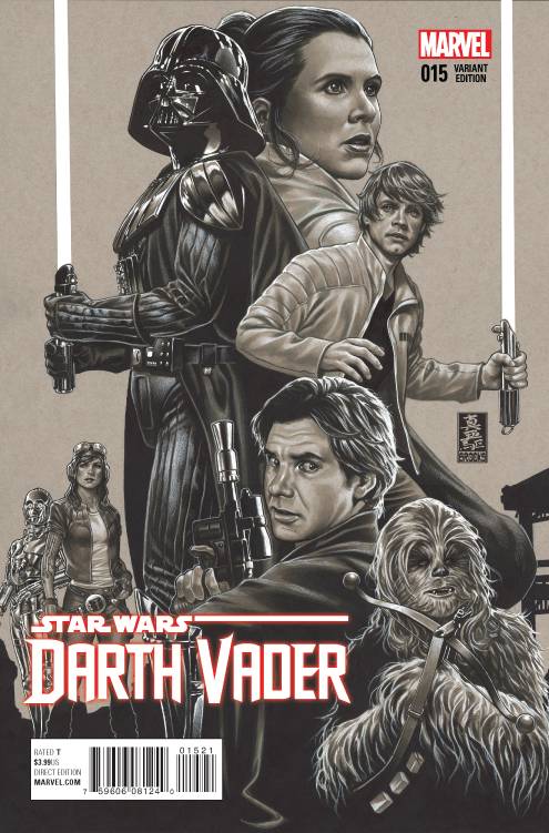 Star Wars: Darth Vader #15 1/100 Mark Brooks Sketch Variant - Vader Down