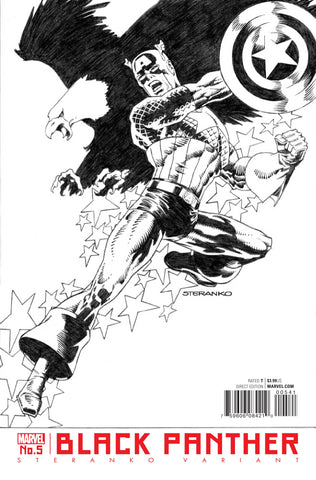 Black Panther #5 Jim Steranko Black & White Captain America Variant
