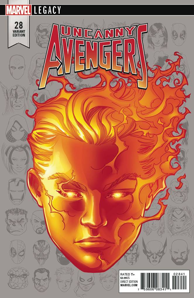 Uncanny Avengers #28 1/10 Mike McKone Human Torch Headshot Variant