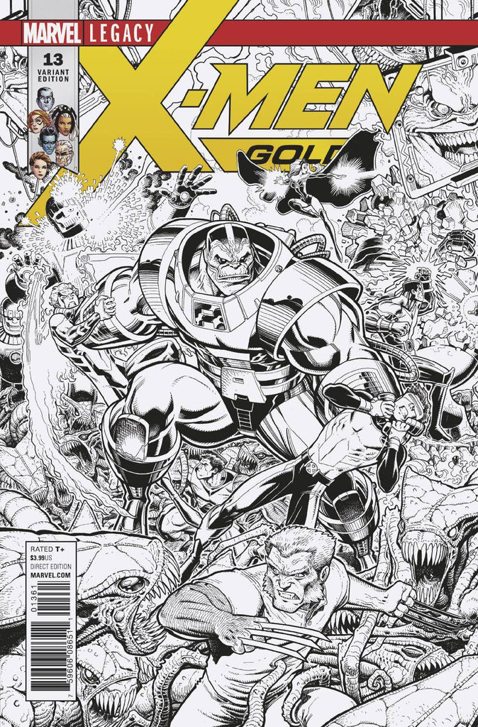 X-Men Gold #13 1/50 Arthur Adams Black & White Connecting Variant