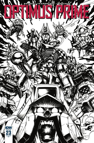Optimus Prime #23 1/10 Kei Zama Black & White Variant (IDW, 2018)