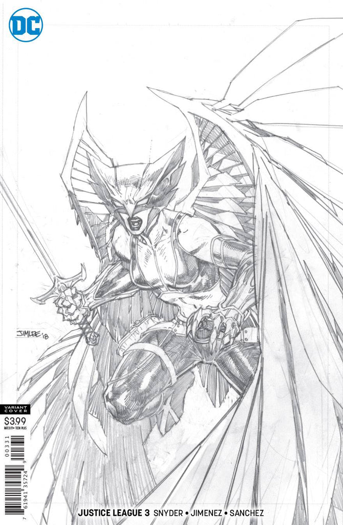 Justice League #3 1/100 Jim Lee Hawkgirl Sketch Variant – Coliseum of Comics