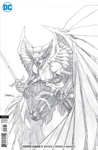 Justice League #3 1/100 Jim Lee Hawkgirl Sketch Variant (DC, 2018)