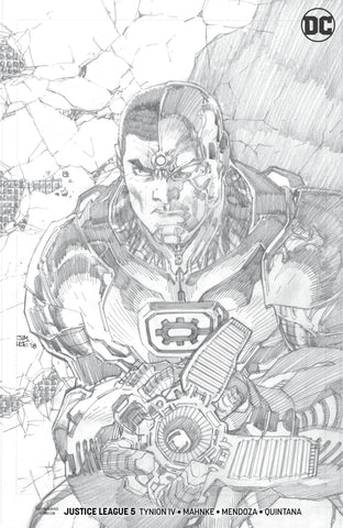 Justice League #5 1/100 Jim Lee Cyborg Sketch Variant (DC, 2018)