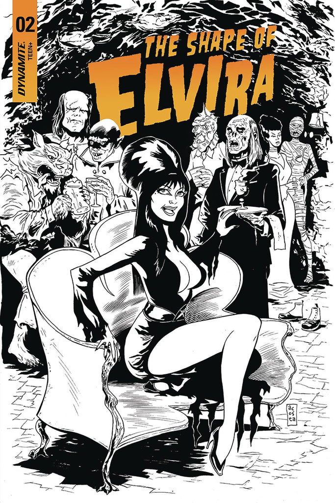 Elvira: The Shape Of Elvira #2 1/30 Dave Acosta Black & White Variant