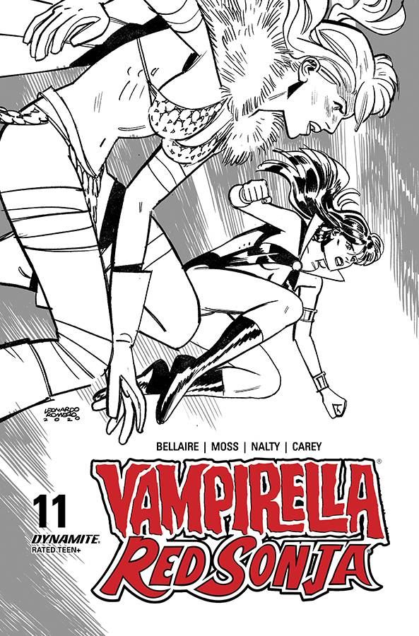 Vampirella/Red Sonja #11 1/40 Leonardo Romero & Jordie Bellaire Black & White Variant