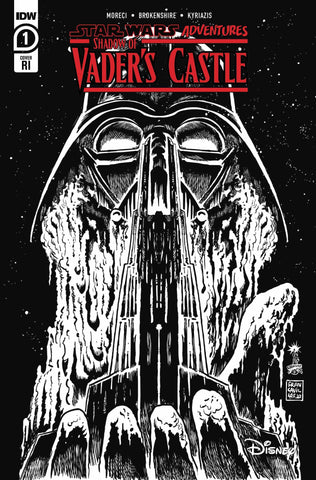Star Wars Adventures Shadow of Vaders Castle 1/10 Francesco Francavilla Black & White Variant (IDW, 2020)
