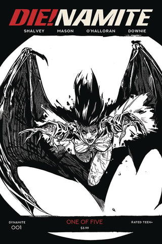 DIE!NAMITE #1 1/40 Stephen Mooney Black & White Vampirella Batman Homage Variant