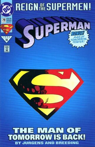 Superman (Vol 2 1987) #78 CVR B Die-Cut Cover