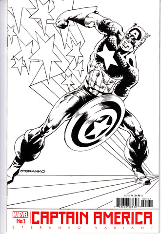 Captain America #1 1/50 Jim Steranko Black & White Variant