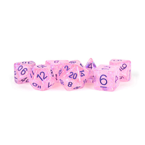 16mm Resin Flash Dice Poly Set: Pink (7)
