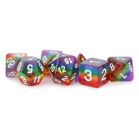 16mm Resin Flash Dice Poly Set: Resin Rainbow (7)